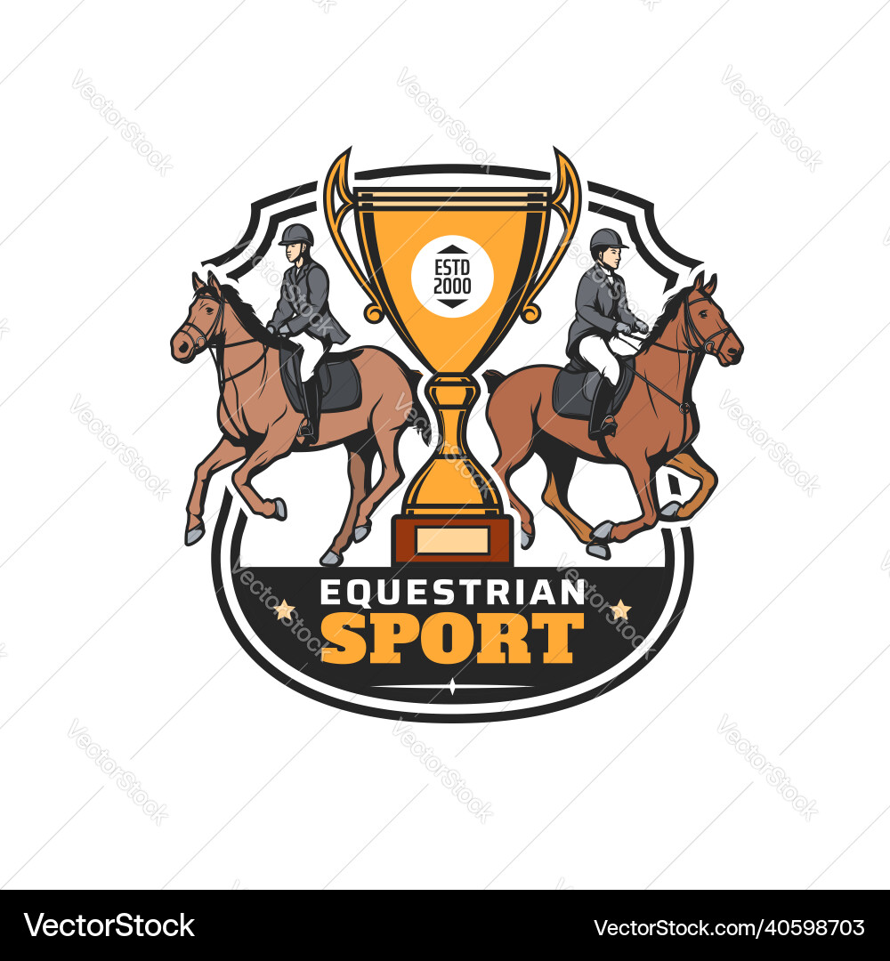 Equestrian Sport-Ikone Pferd Jockey-Rennen-Trophäe Equestrian Sport-Ikone Pferd Jockey-Rennen-Trophäe vektorbild