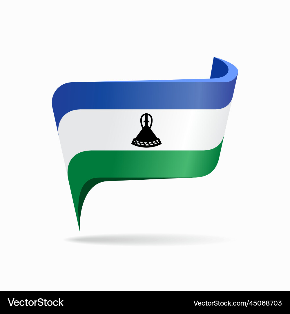Lesotho Flag Map Pointer vector image