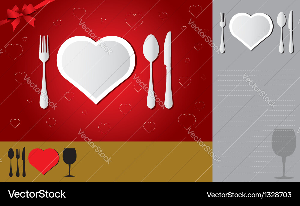 Menu of love Royalty Free Vector Image - VectorStock