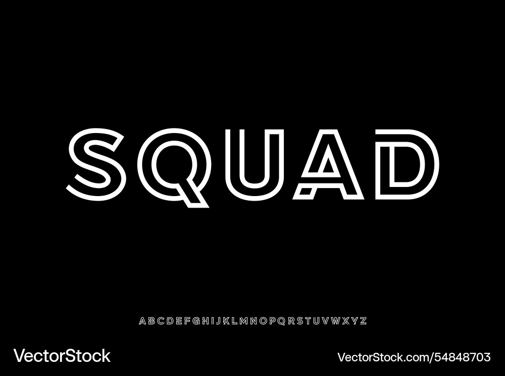 Modern abstract unique outline alphabet display Modern abstract unique outline alphabet display vector image