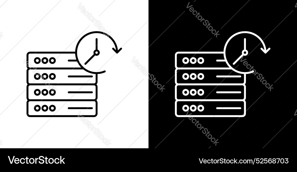 Real time data icon set on white background Real time data icon set on white background vector image