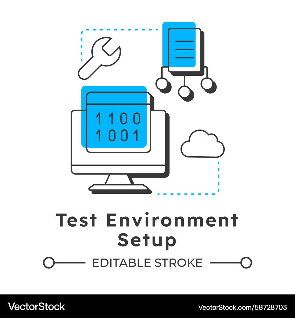 Test environment setup modern linear concept icon Vector Image