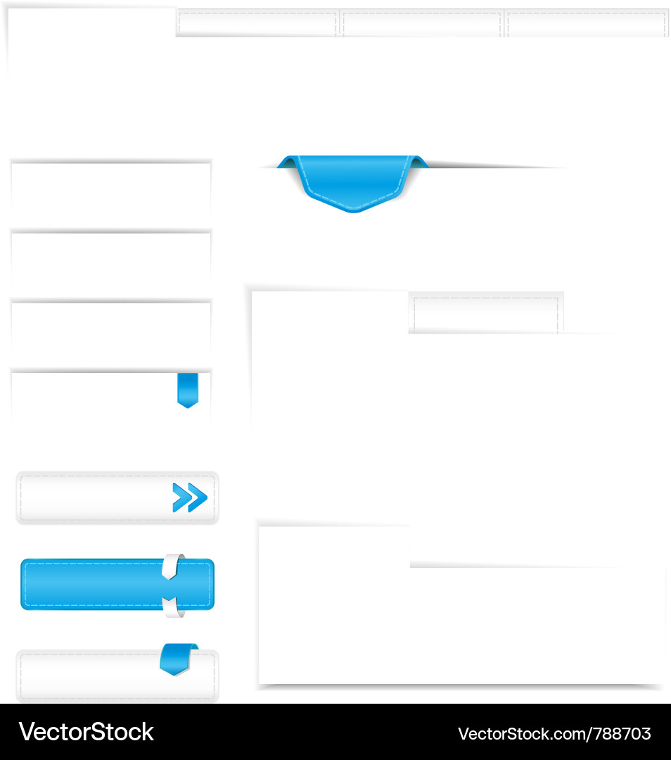 White Web UI Elements vector image