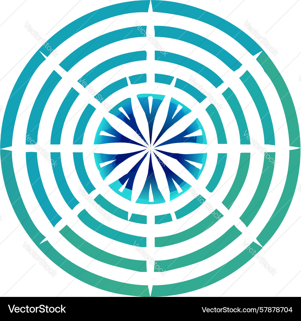 Abstract radial target circle pattern design Vector Image