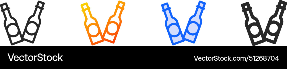 Bottles iconthin linear gradient blue stroke Vector Image