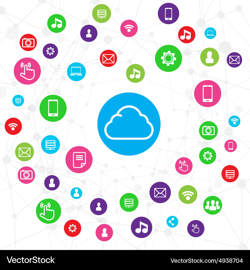 Cloud Network Connection System Vector Image