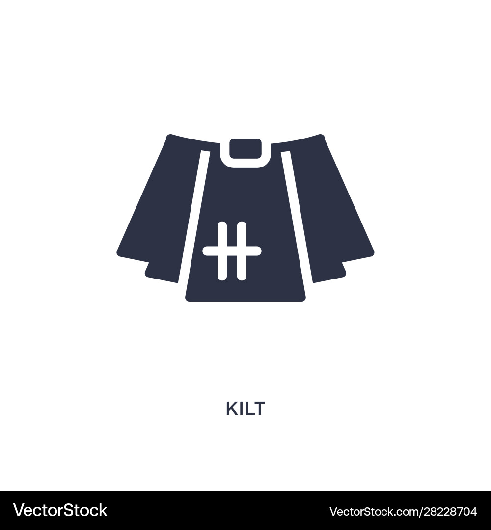 Kilt icon on white background simple element from Kilt icon on white background simple element from vector image