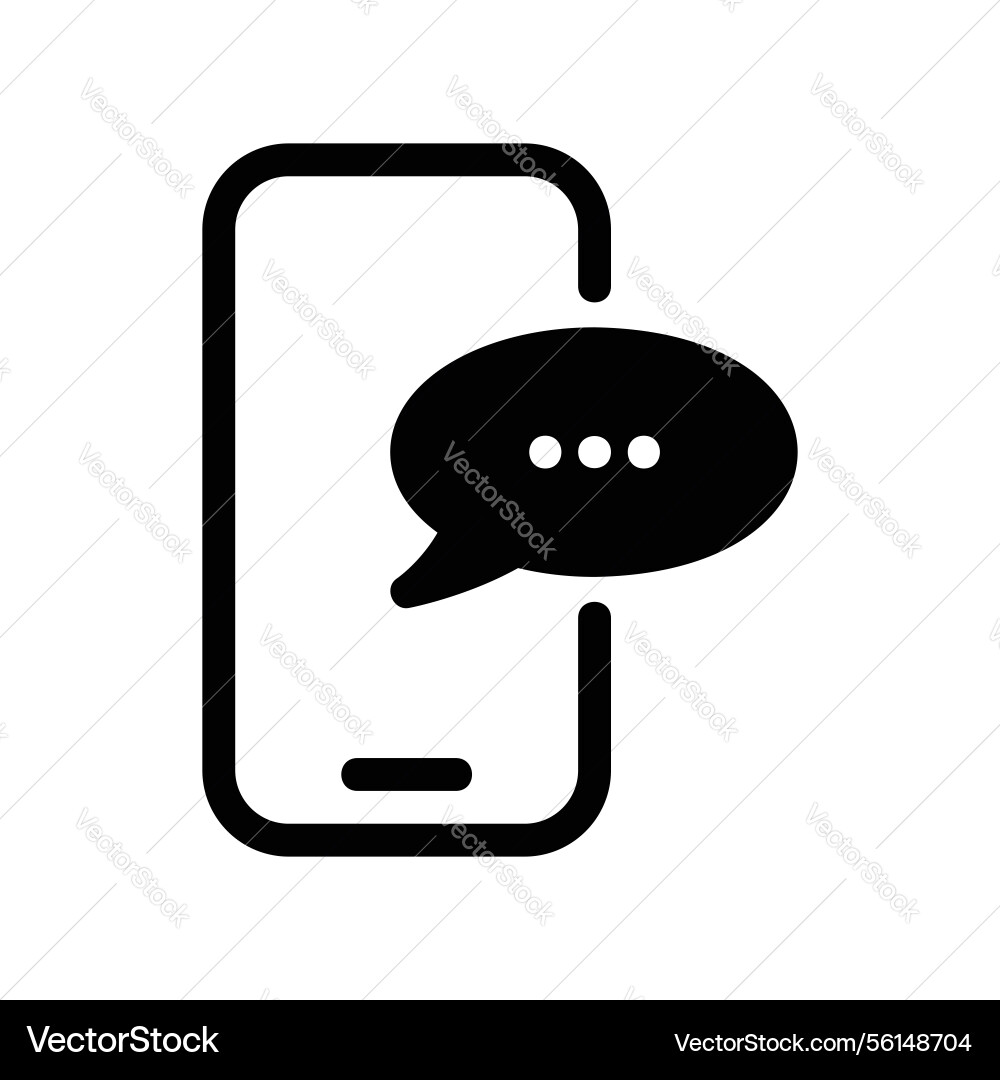 Modern smartphone displaying an incoming text Modern smartphone displaying an incoming text vector image