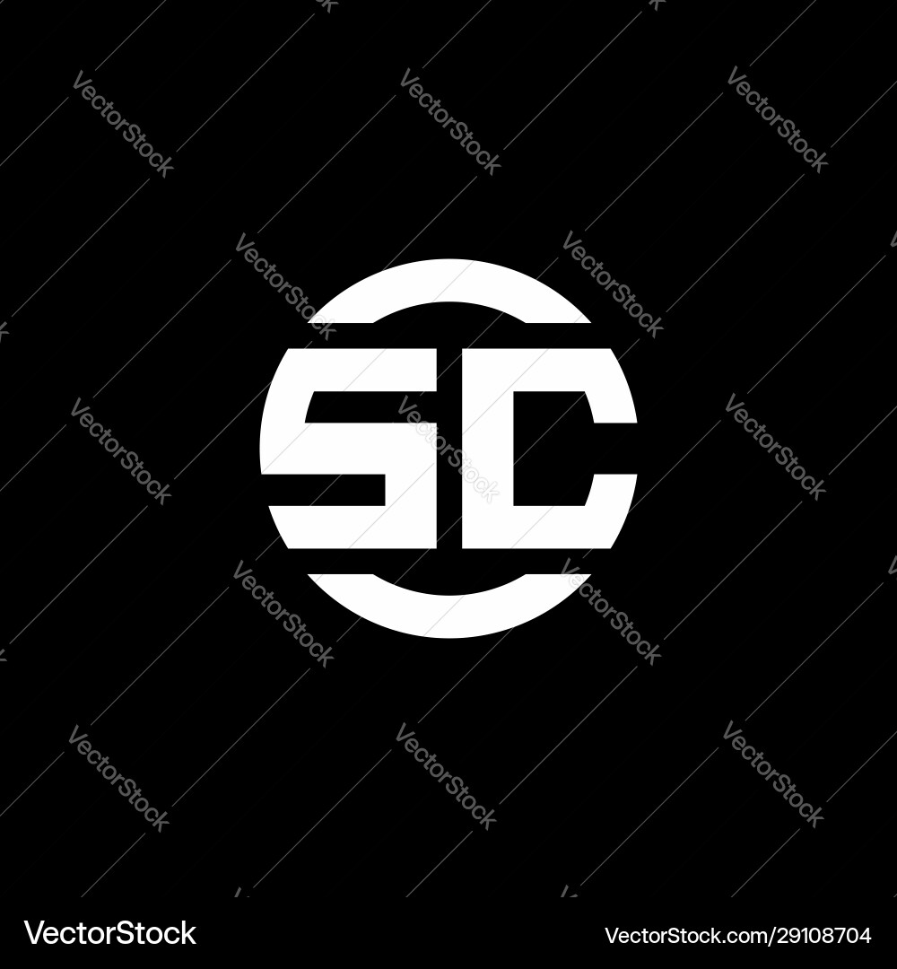 Sc logo monogram isolated on circle element Sc logo monogram isolated on circle element vector image