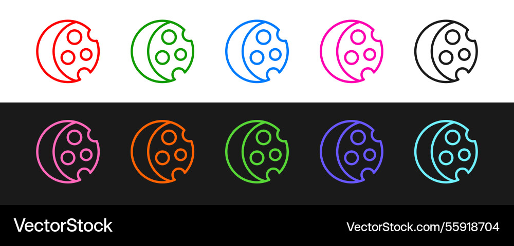 Set line eclipse of the sun icon isolated Vector Image