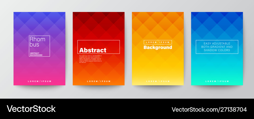 Set rhombus pattern on colorful gradient Set rhombus pattern on colorful gradient vector image