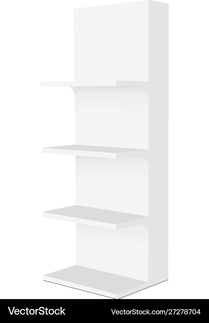 White Empty Display Stand Mockup - Side View vector image