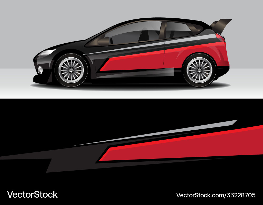 Abstract Car Wrap - Modern Sporty Style Vector Image
