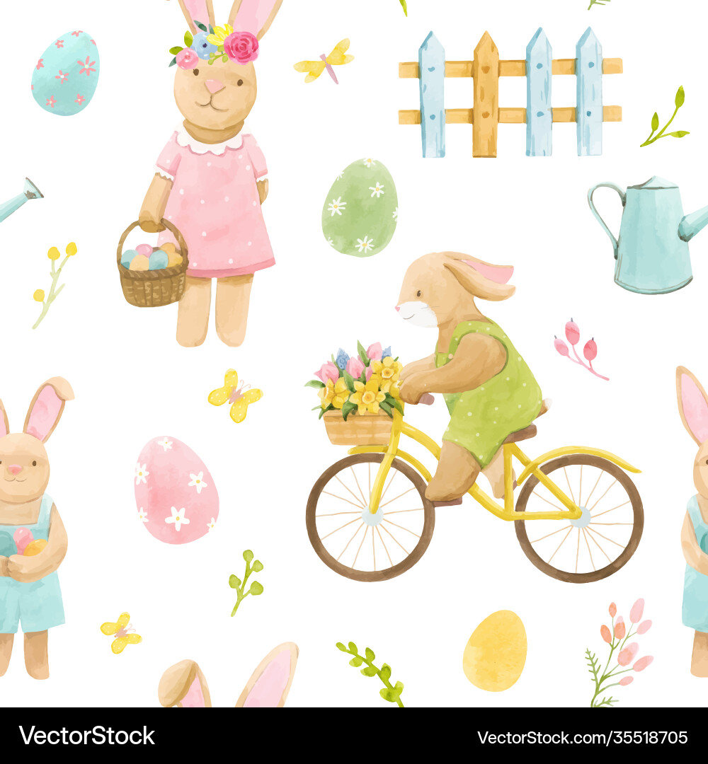 Beautiful seamless pattern with watercolor Vector Image