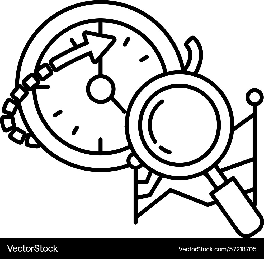 Clock with a circle and arrow pointing Clock with a circle and arrow pointing vector image