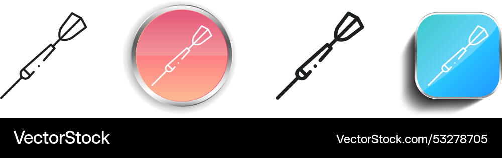 Dart icon thin linear regular and button style Dart icon thin linear regular and button style vector image