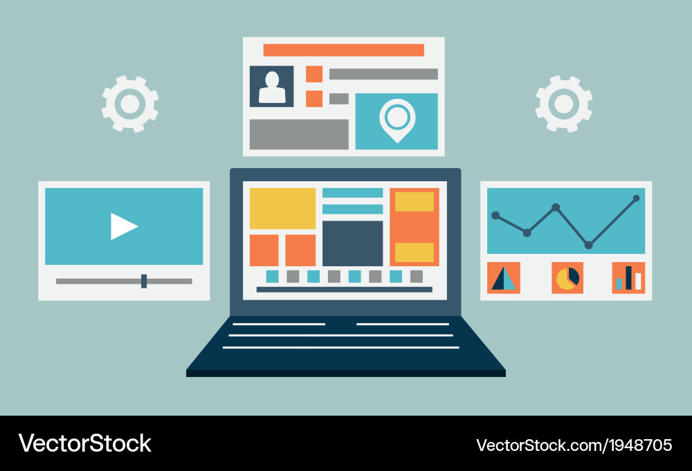 Digital Content Rendering Page vector image