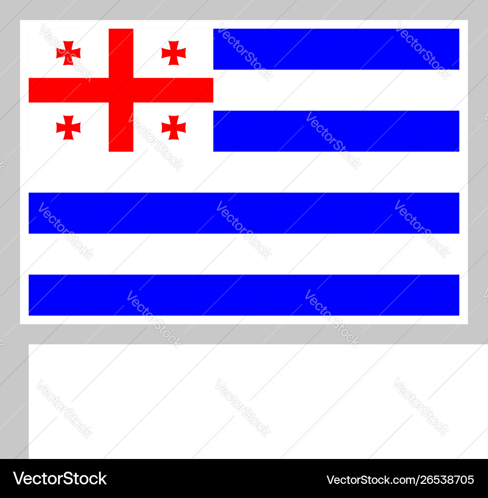 Flag on flagpole rectangular shape icon white Vector Image
