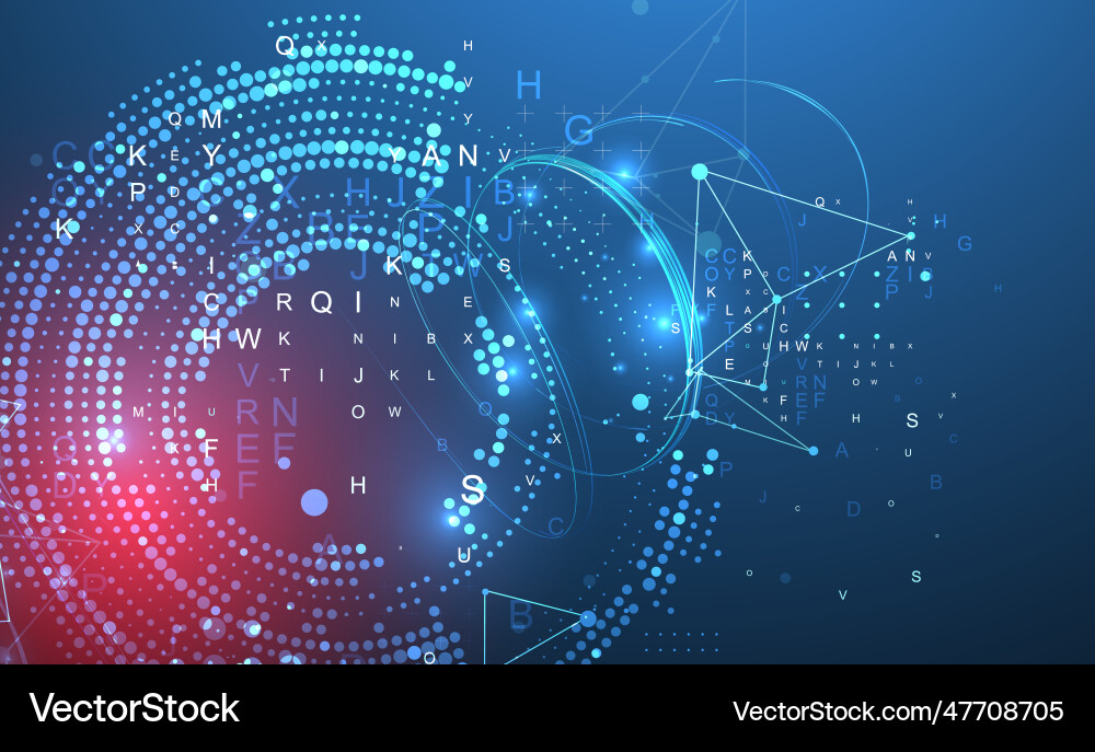 Halftone science background with connecting dots Halftone science background with connecting dots vector image