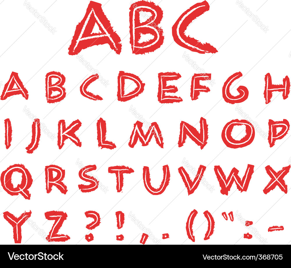 Hand drawn letters vector image