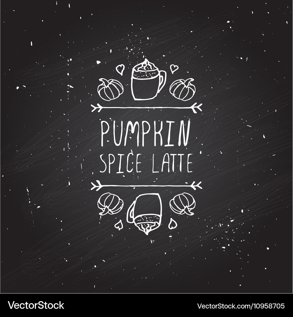 Handdrawn autumn element with text Vector Image