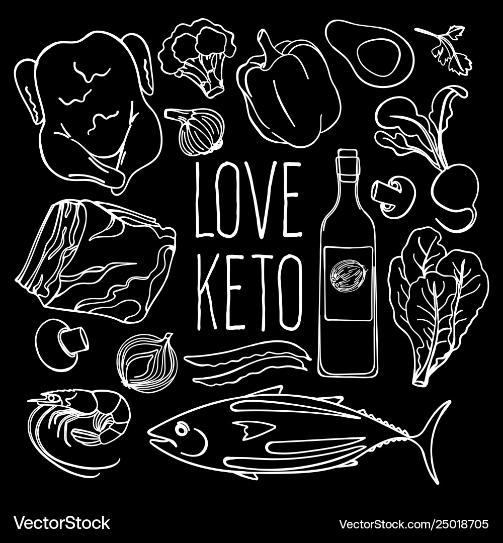 Keto black proper nutrition diet Keto black proper nutrition diet vector image