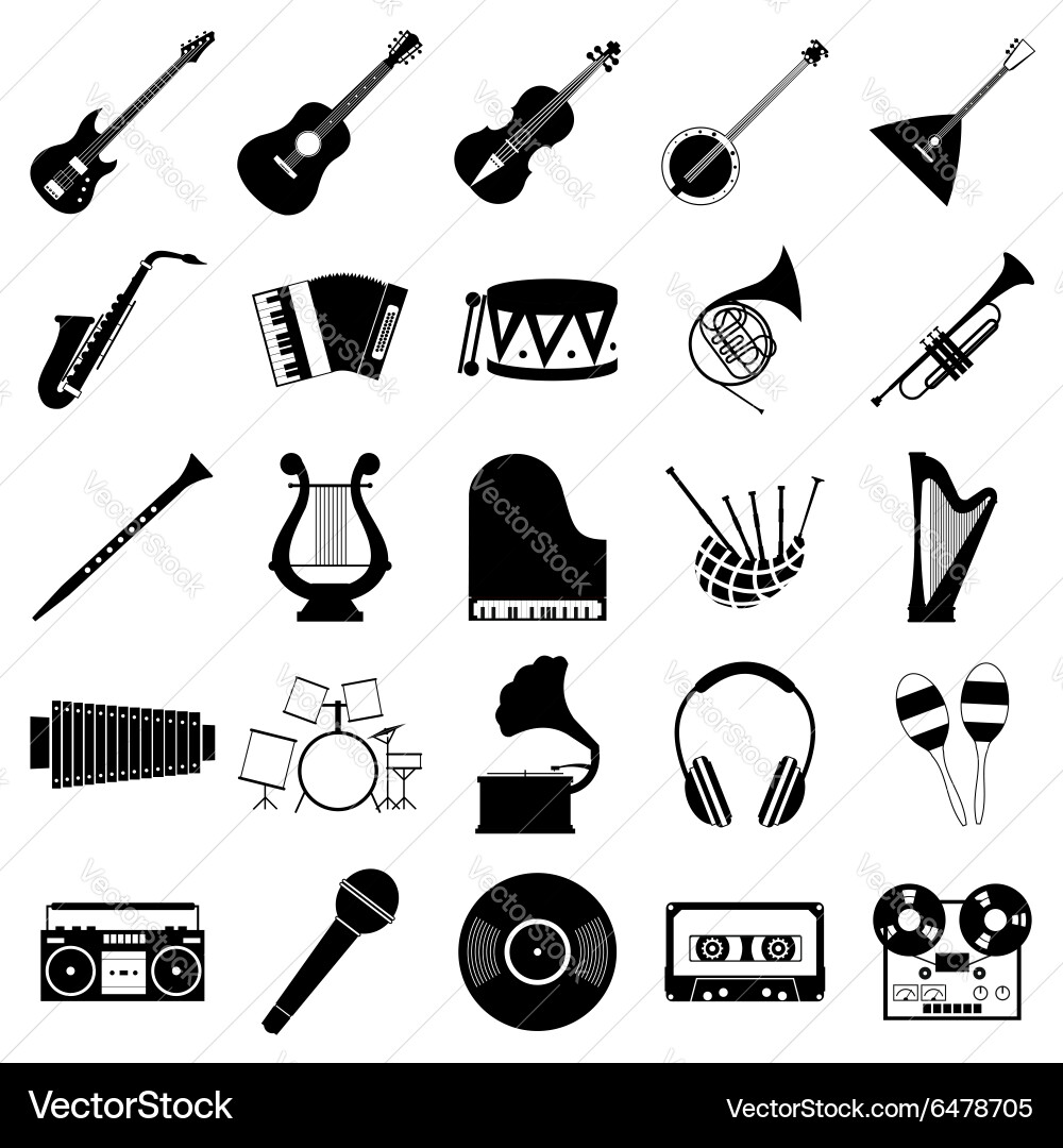 Musical Instrument Icons Vector Image