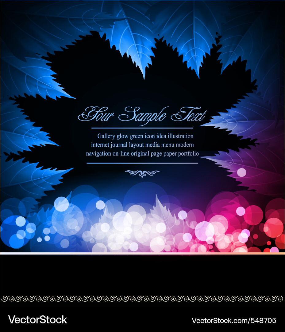 Neon Leaf Pattern Vector Image