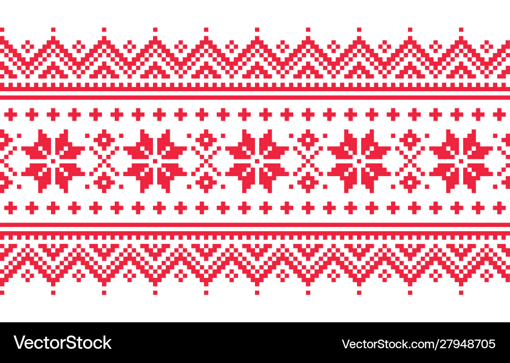 Nordic Winter Snowflake Pattern Vector Image
