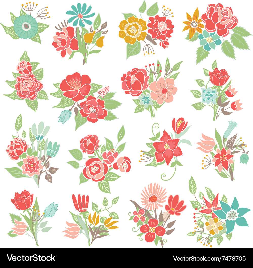 Romantic Floral Pattern vector image