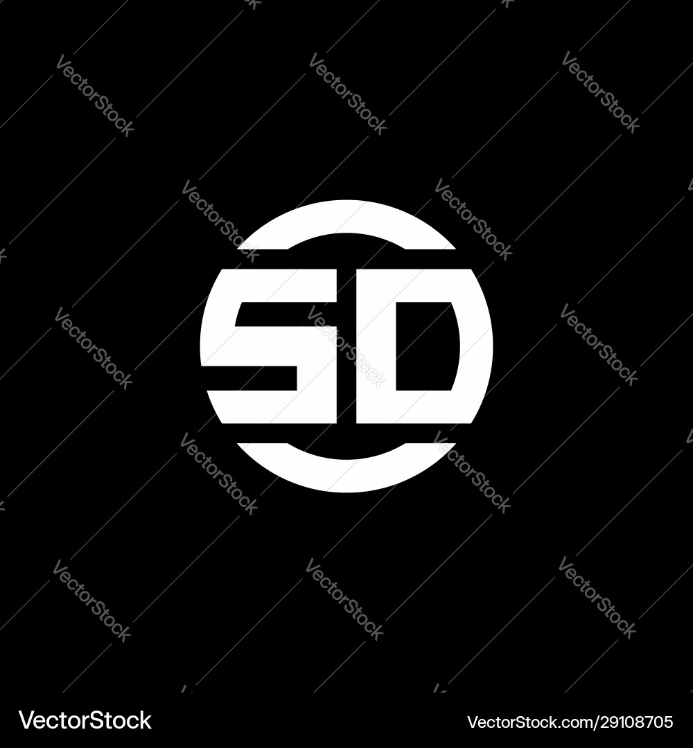 Sd logo monogram isolated on circle element Vector Image