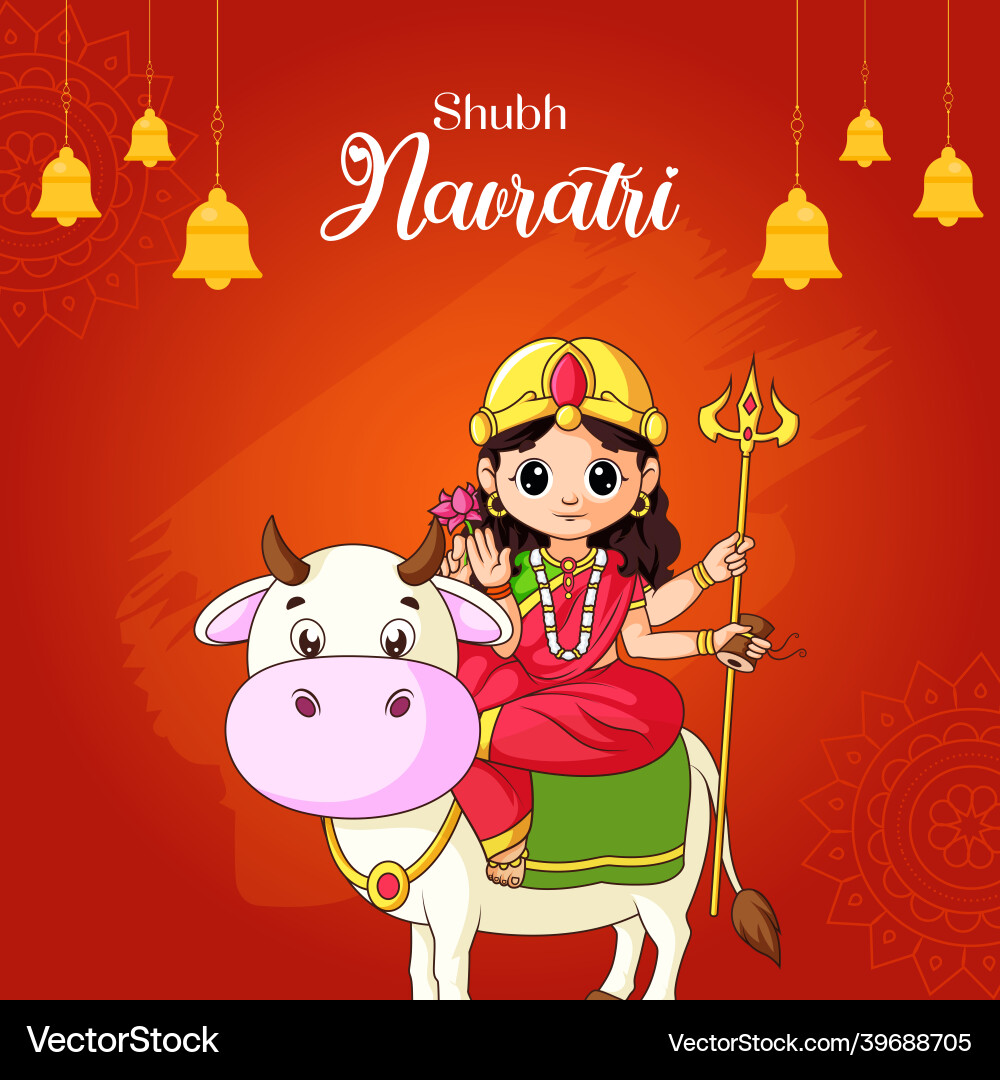 Shubh navratri banner design vector image