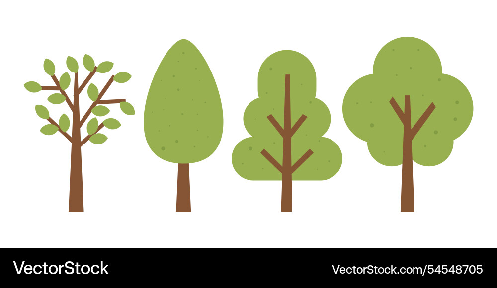 Tree collection with a variation Vector Image