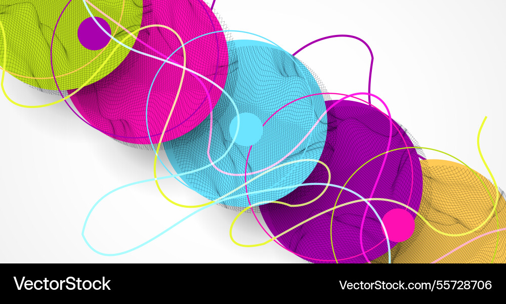 Abstract colored background wireframe circles Abstract colored background wireframe circles vector image