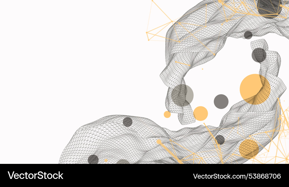Abstract wave is made in a frame style template Vector Image