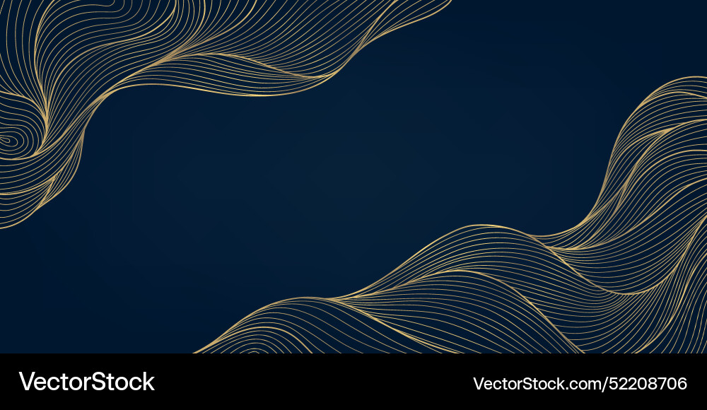 Art Deco Linie Wellenmuster Gold auf blau Art Deco Linie Wellenmuster Gold auf blau vektorbild