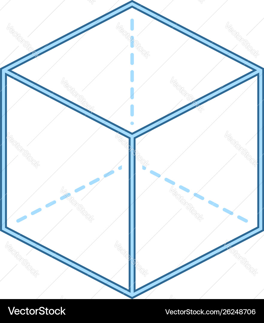 Cube with projection icon Cube with projection icon vector image