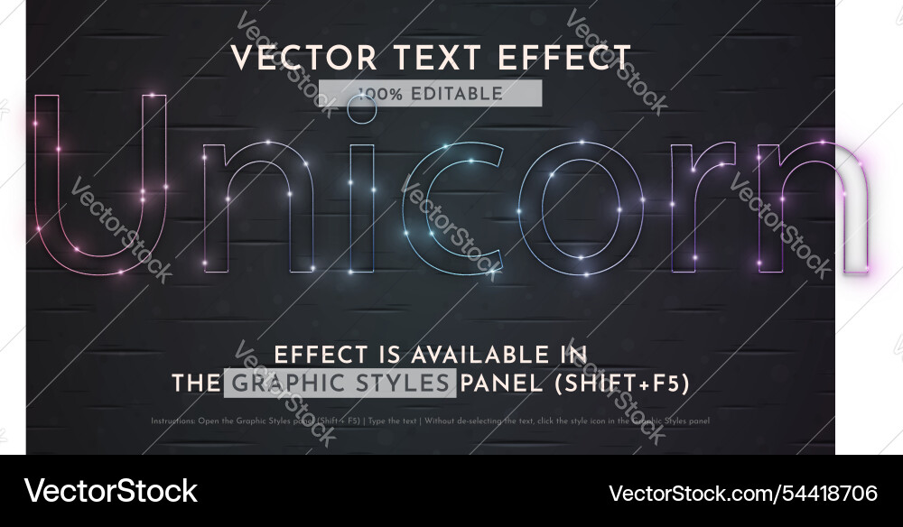Firefly editable text effect graphic style Firefly editable text effect graphic style vector image