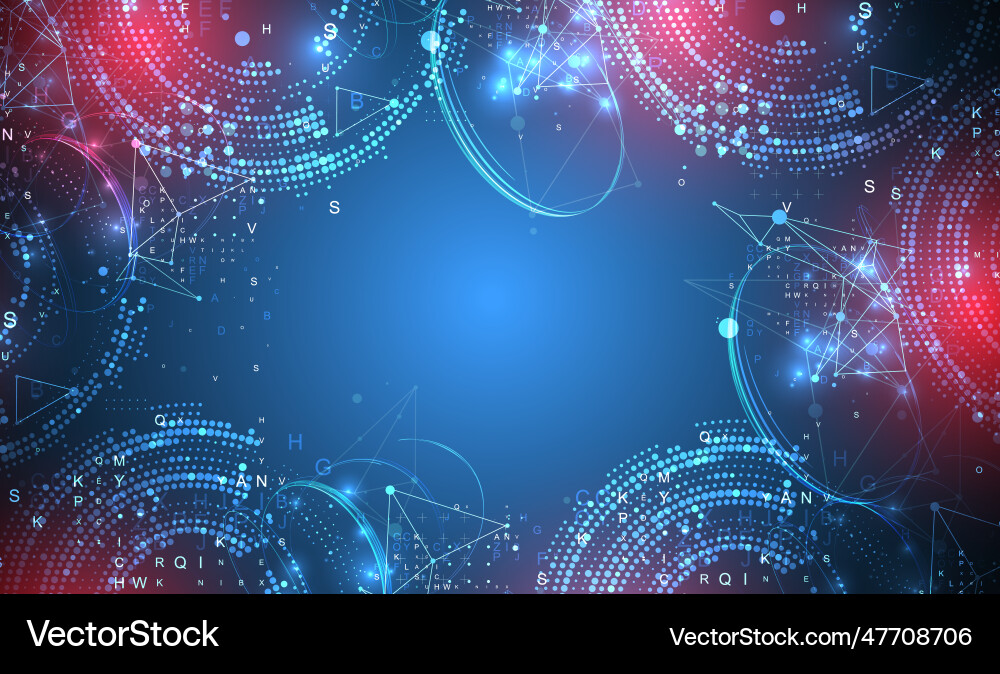 Halftone science background with connecting dots vector image