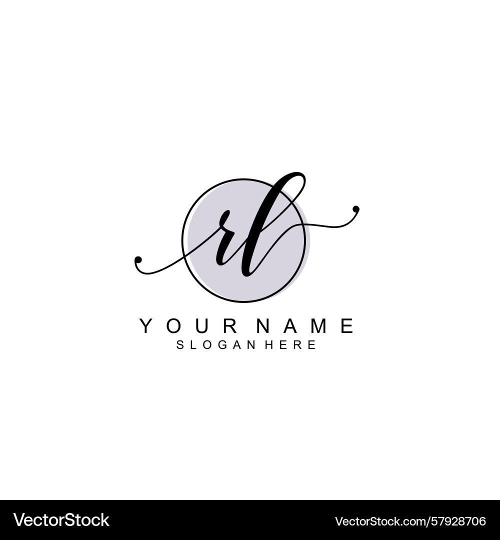 Handwriting logo concepts with initial rl Handwriting logo concepts with initial rl Vector Image