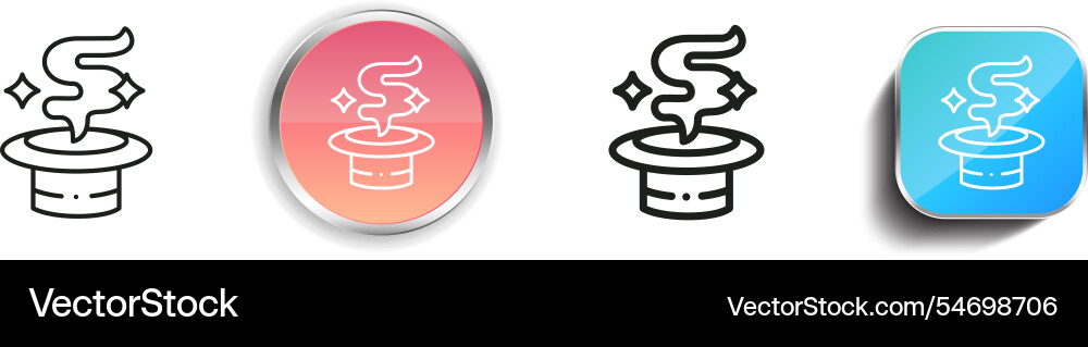 Hat icon thin linear regular and button style vector image