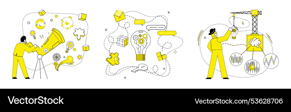 Problem solving brainstorming and analysis Problem solving brainstorming and analysis vector image