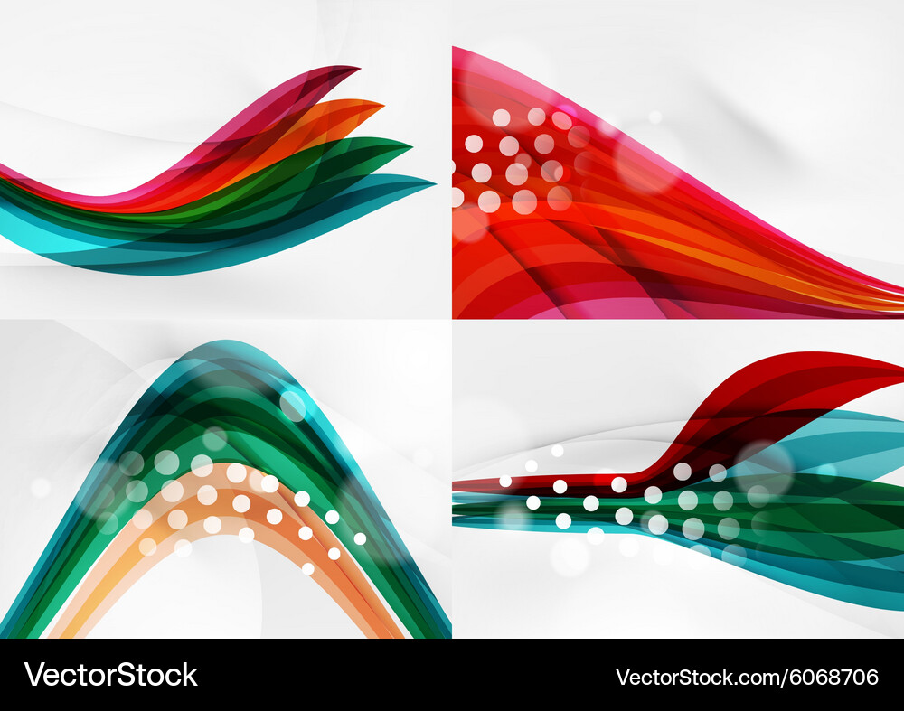 Set abstract backgrounds curve wave lines Vector Image