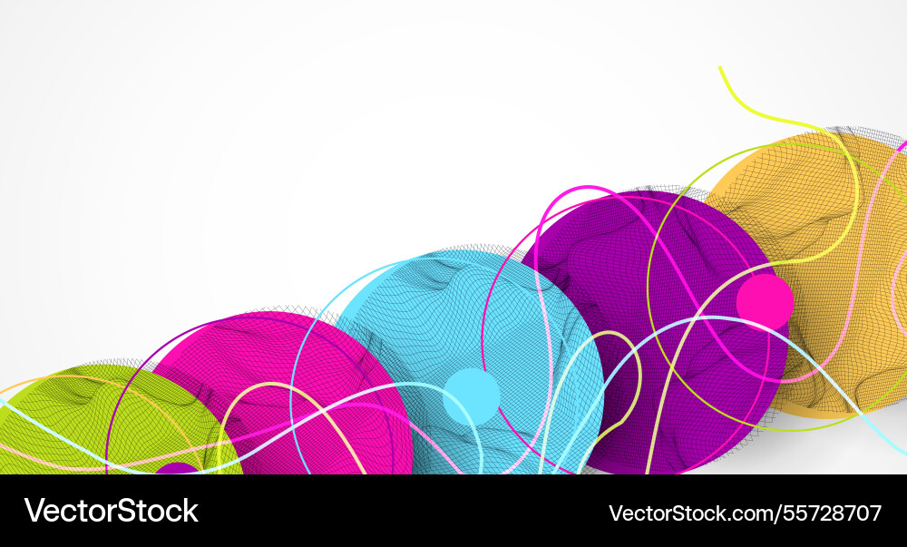 Abstract colored background wireframe circles Abstract colored background wireframe circles vector image