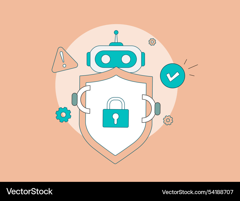 Ai fraud detection - real-time monitoring vector image