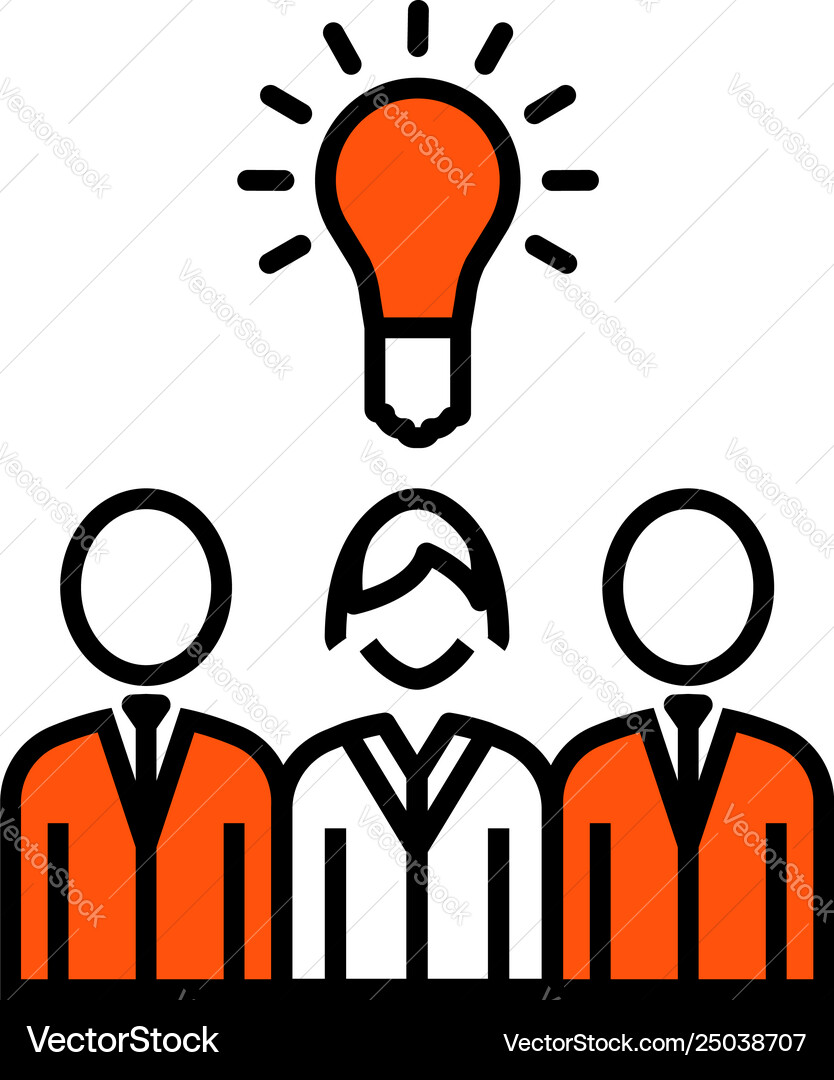 Corporate team finding new idea with woman leader Corporate team finding new idea with woman leader vector image