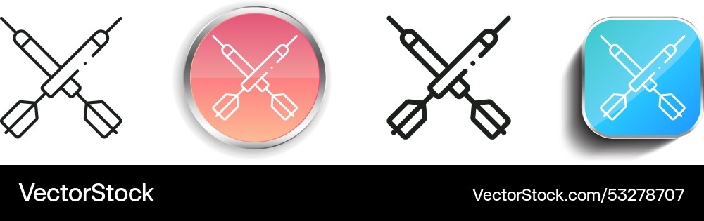 Darts icon thin linear regular and button style vector image