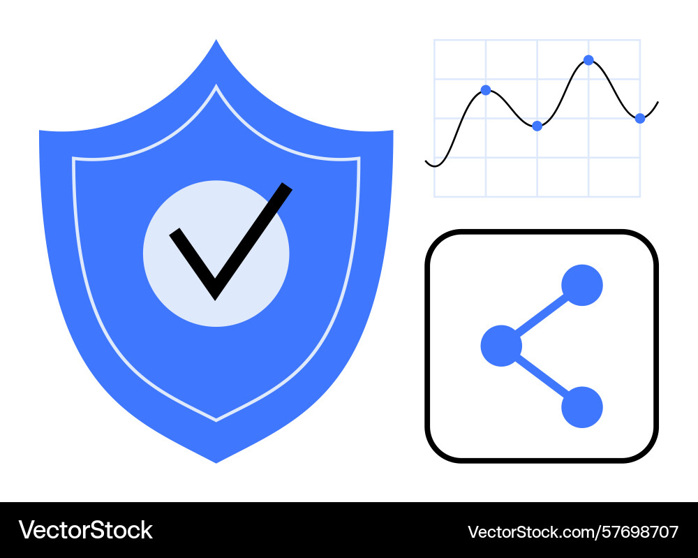 Data security and analytics concept with checkmark vector image