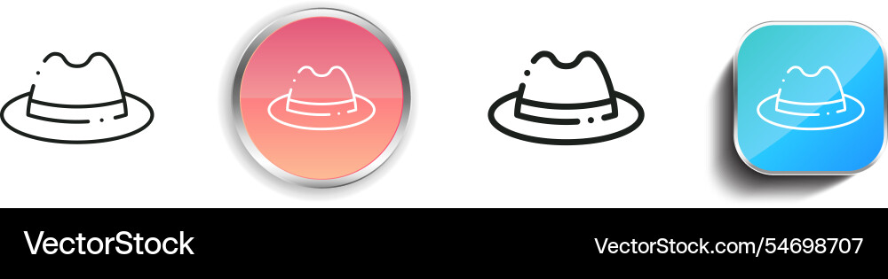 Hat icon thin linear regular and button style vector image