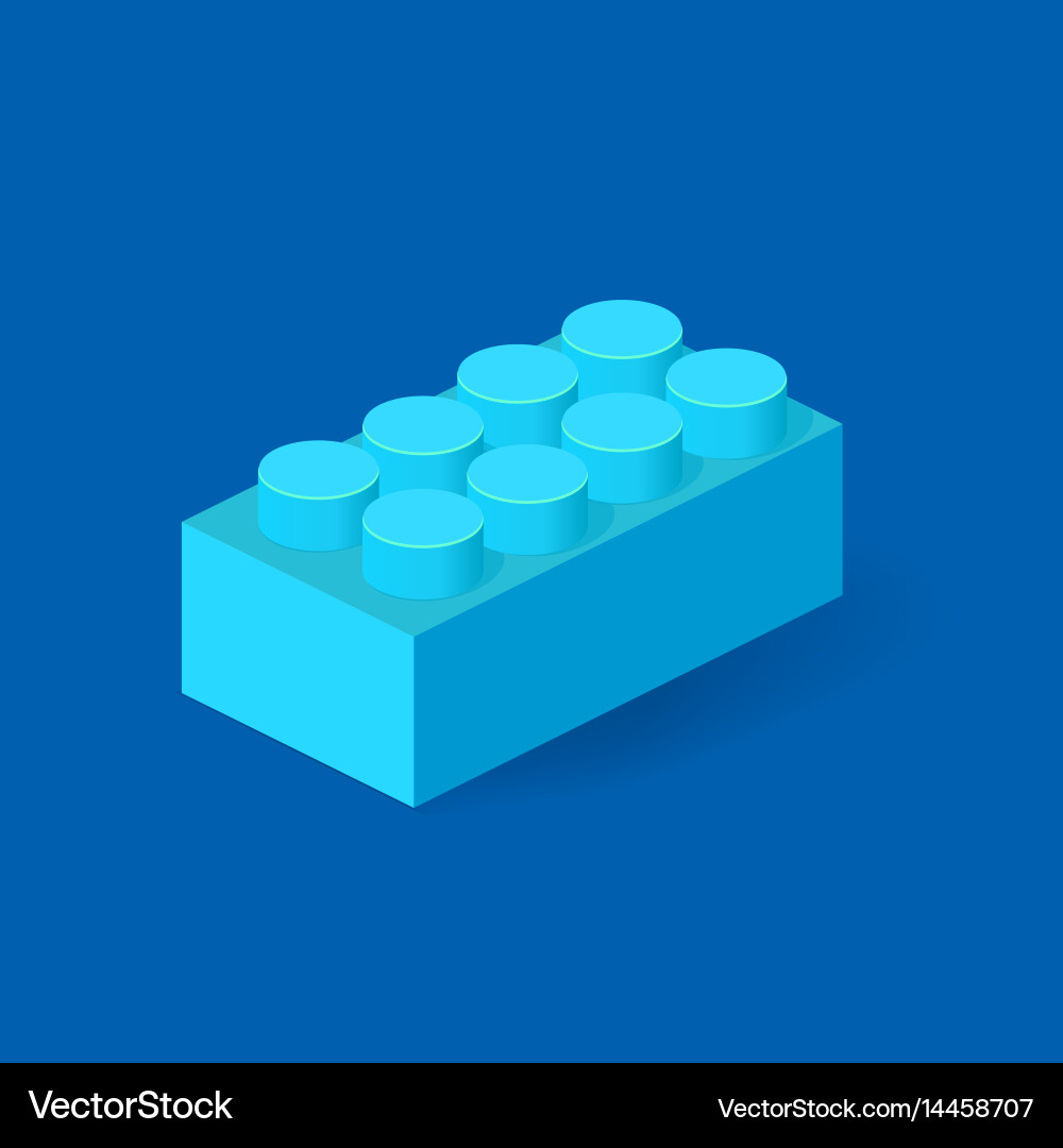 Isometric plastic building block with shadow vector image